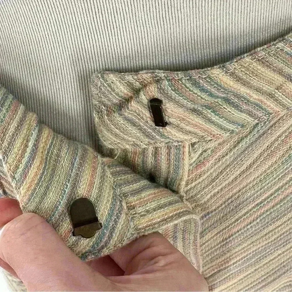 Piloro The Letterpress Anthro Skirt Sz 2 Multicolored Striped Button Down Pocket - Picture 8 of 12